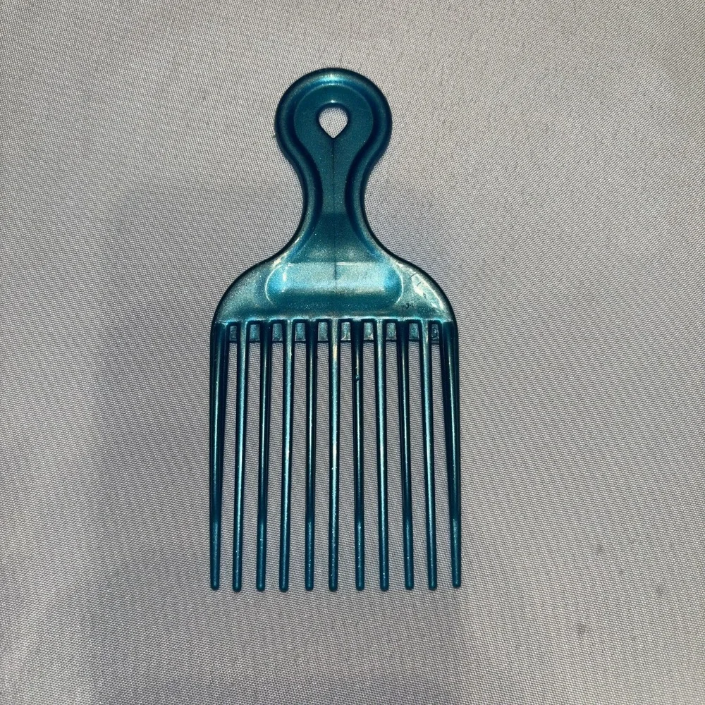 Vintage Hair‎ Lift Pick Comb Blue Sparkly Glitter Plastic Hair Accessory 80-90s